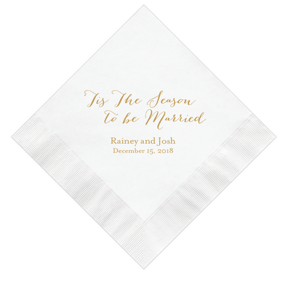 Tis the Season to be Married Wedding Napkins