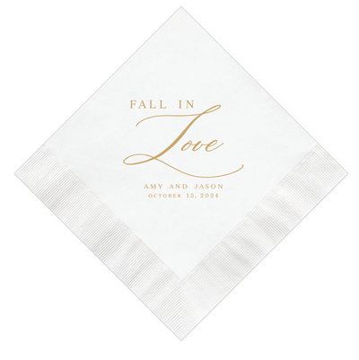 Fall in Love Wedding Napkins