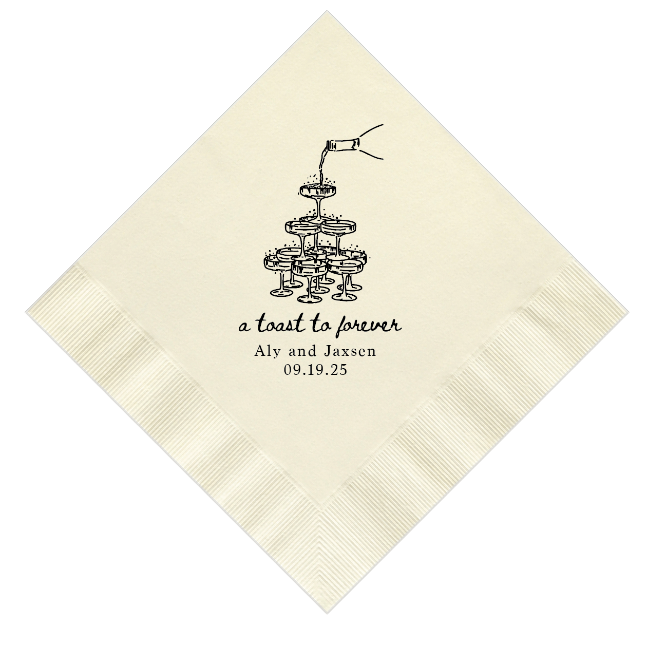 A Toast to Forever Wedding Napkins - Napkins - Foil Stamped