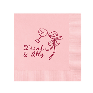 Toast To Forever Personalized Wedding Napkins