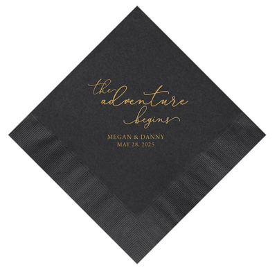 The Adventure Begins Wedding Napkins