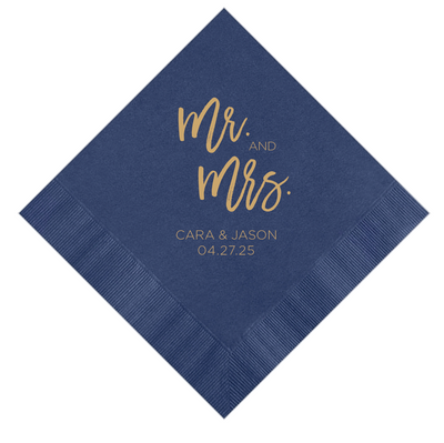 Mr and Mrs Personalized Wedding Napkins