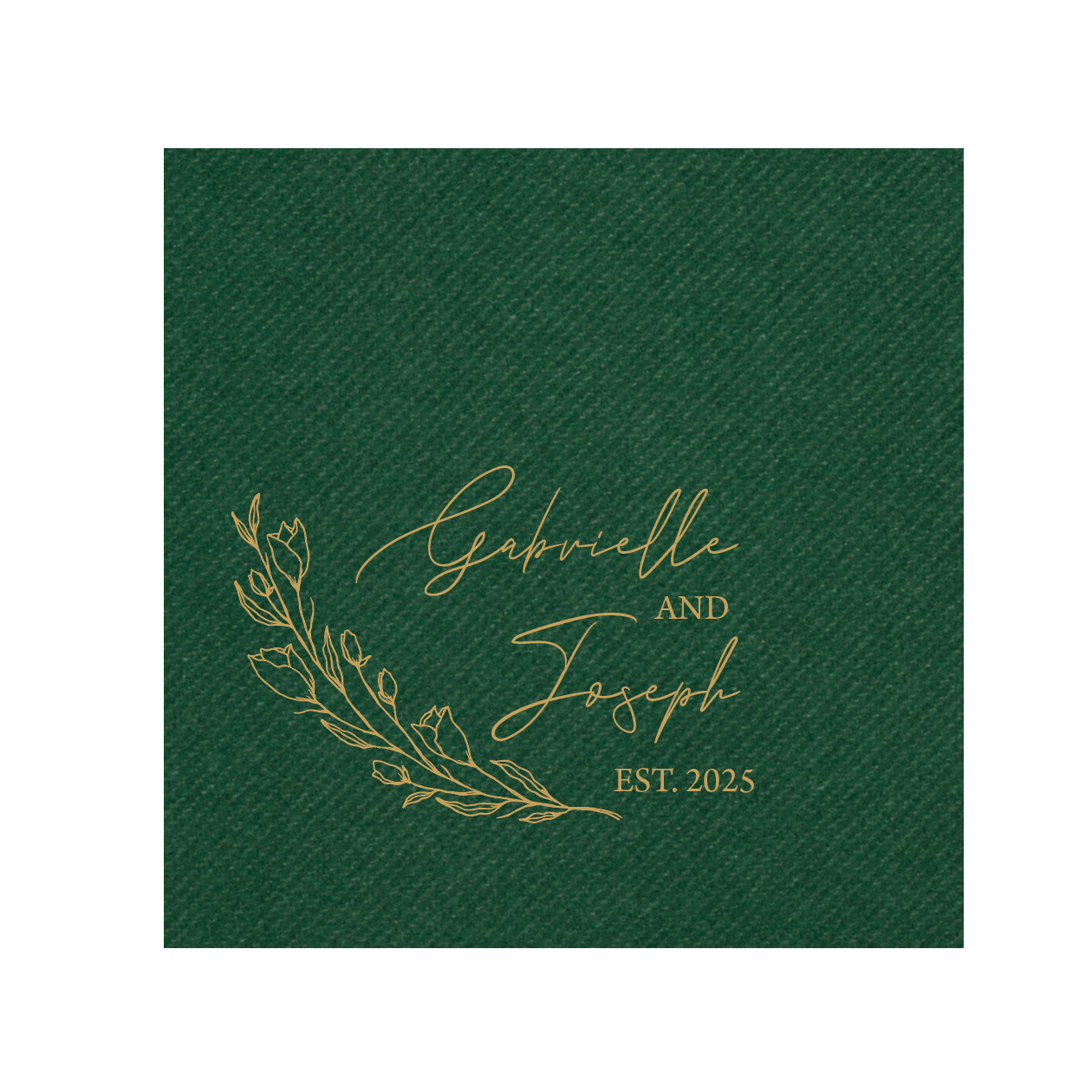 First Name Floral Wedding Premium Linun Uncoined Napkins