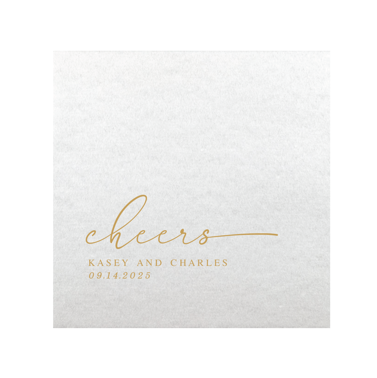 Personalized Cheers Wedding Premium Linun Uncoined Napkins - Napkins - Linun Foil Stamped
