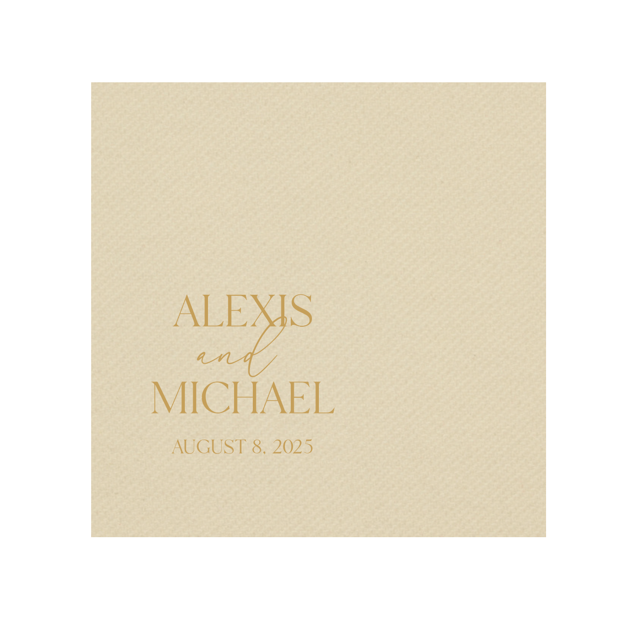 Custom First Name Wedding Premium Linun Uncoined Napkins