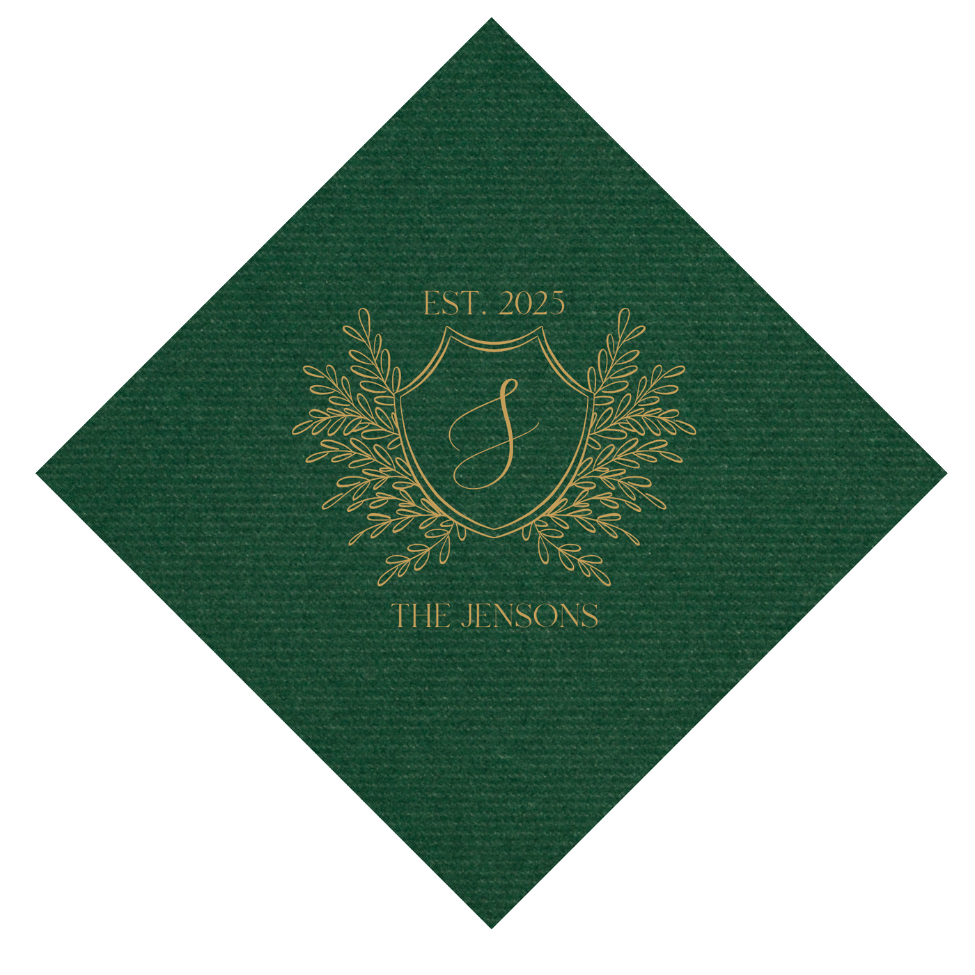 Custom Crest Wedding Premium Linun Uncoined Napkins