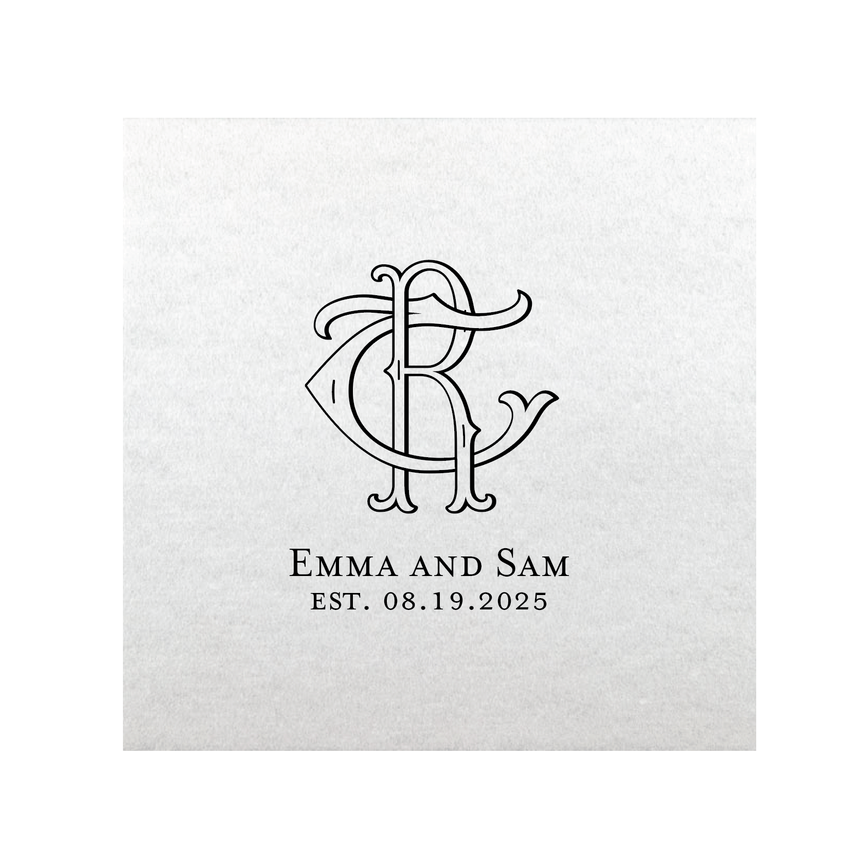 Interlocking Monogram Wedding Premium Linun Uncoined Napkins - Napkins - Linun Foil Stamped