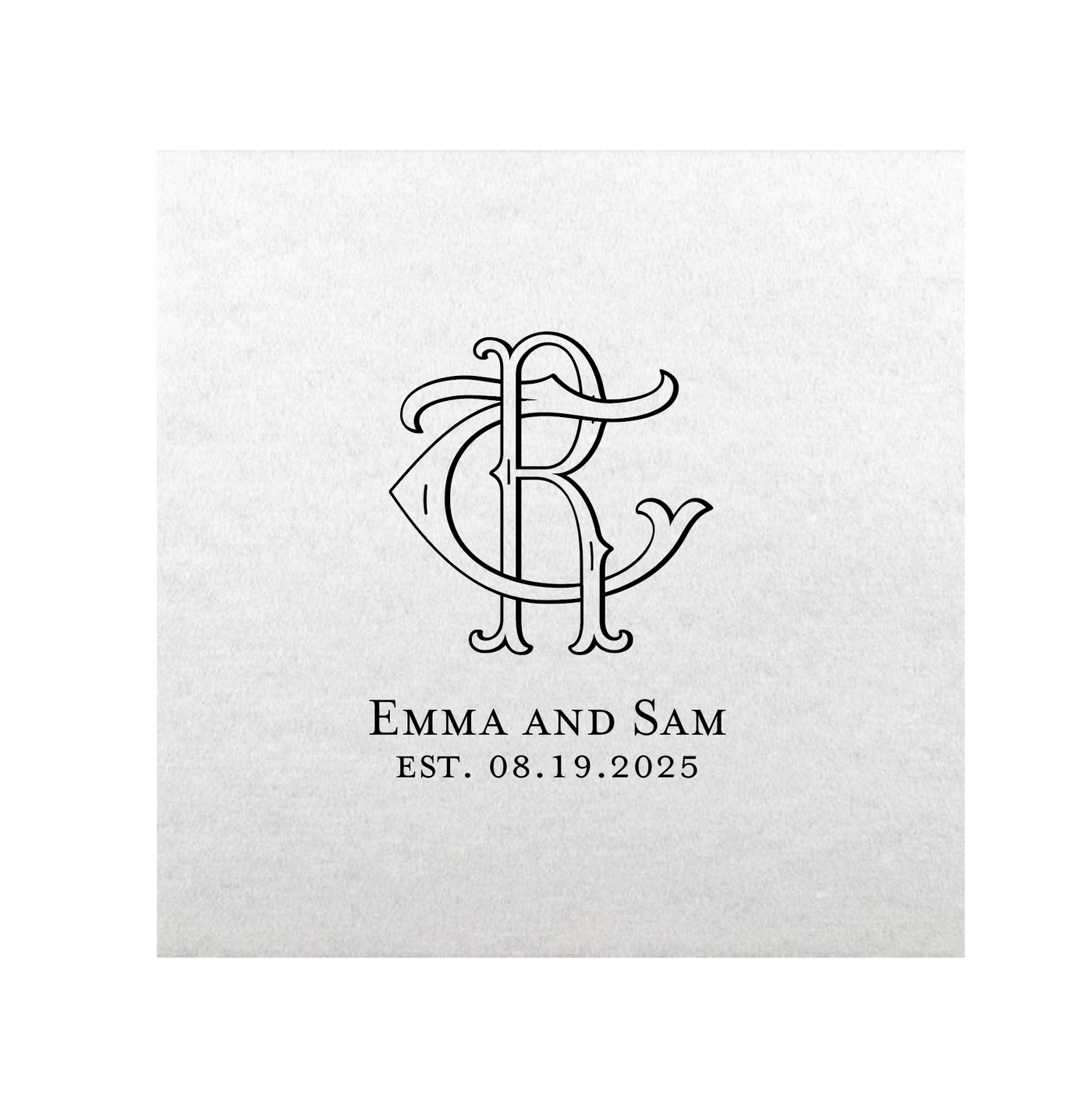 Interlocking Monogram Wedding Premium Linun Uncoined Napkins