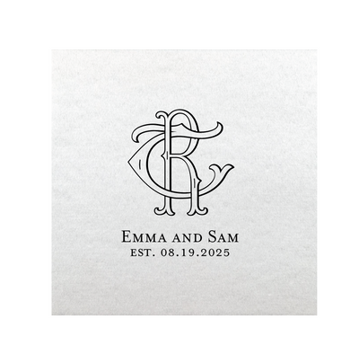 Interlocking Monogram Wedding Premium Linun Uncoined Napkins