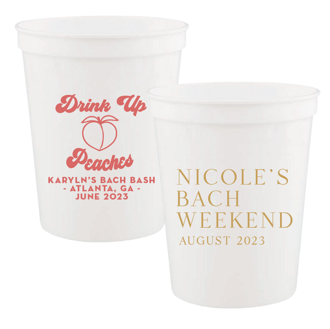 Personalized Bachelorette Stadium Cups