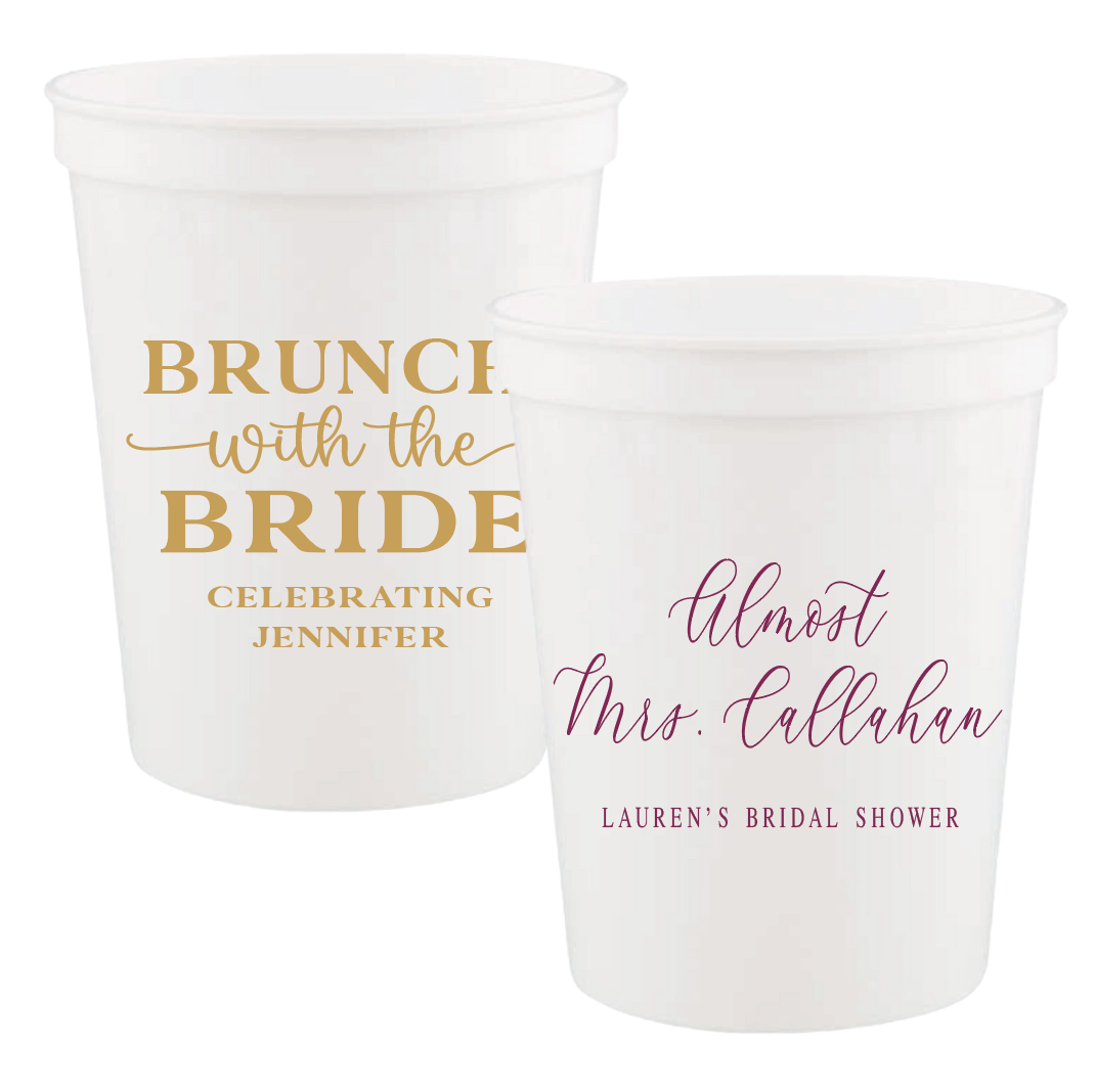 Personalized Bridal Shower Stadium Cups