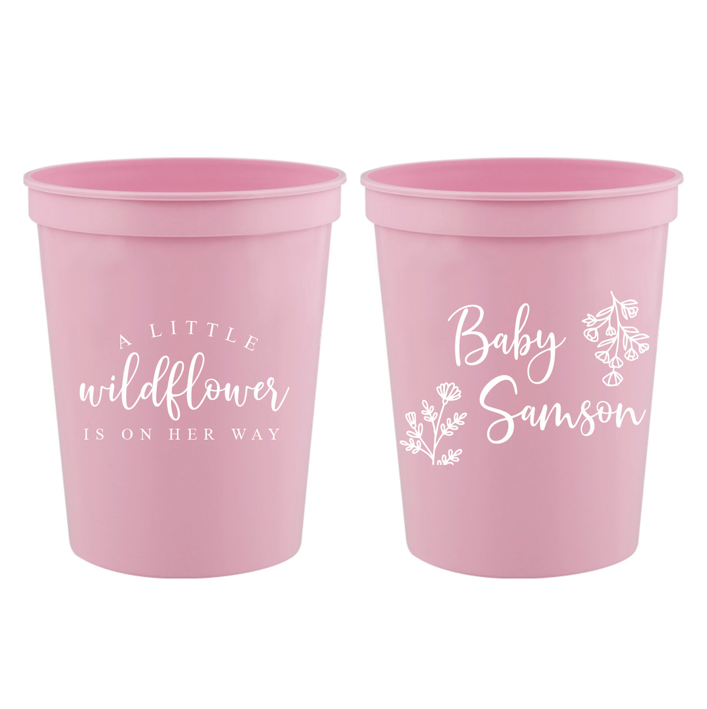 A Little Wildflower Baby Shower Stadium Cups