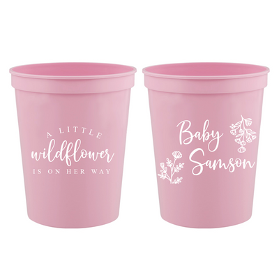 A Little Wildflower Baby Shower Stadium Cups