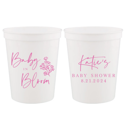 Baby in Bloom Baby Shower Stadium Cups