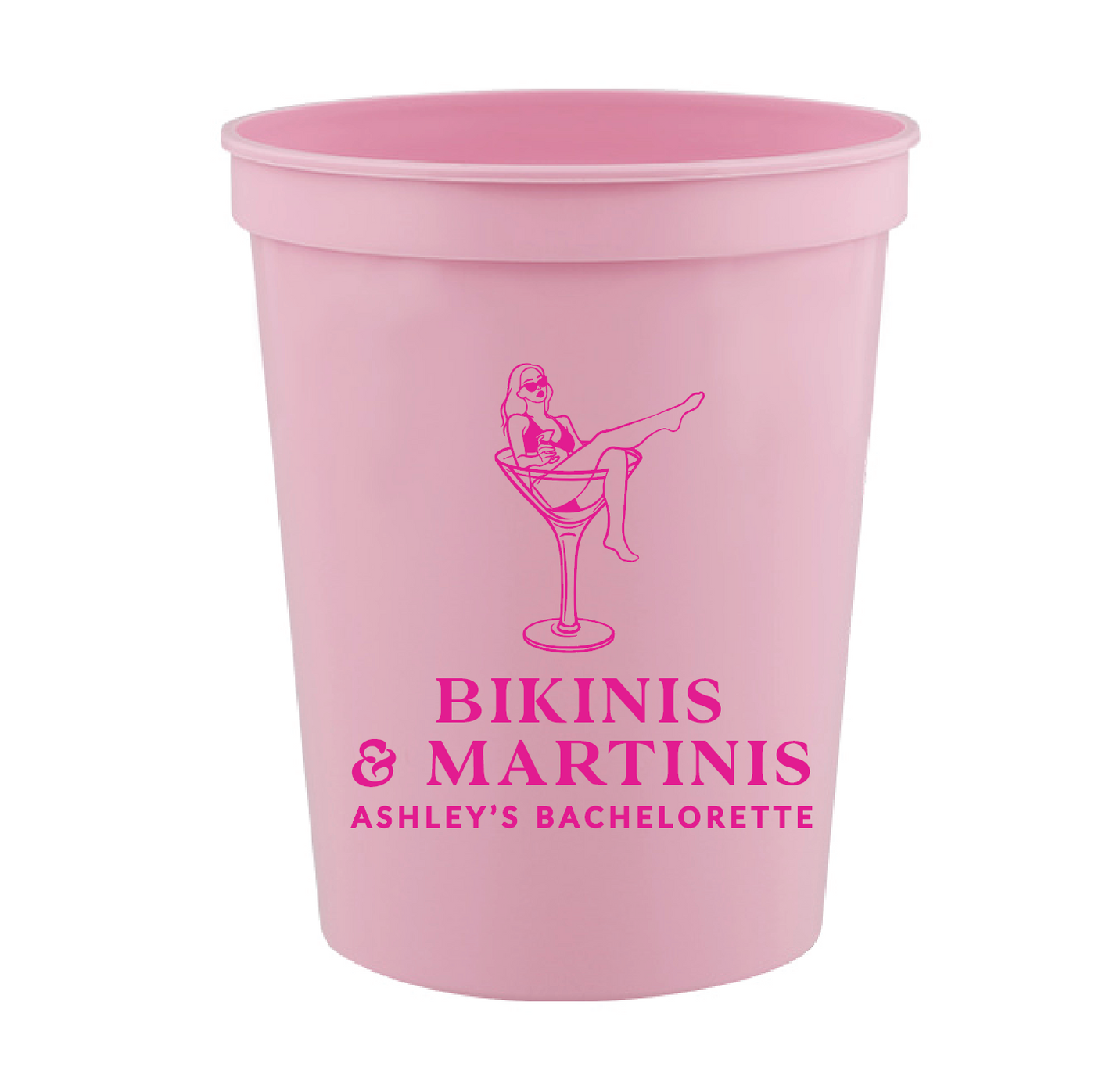 Bikinis and Martinis Bachelorette Stadium Cups