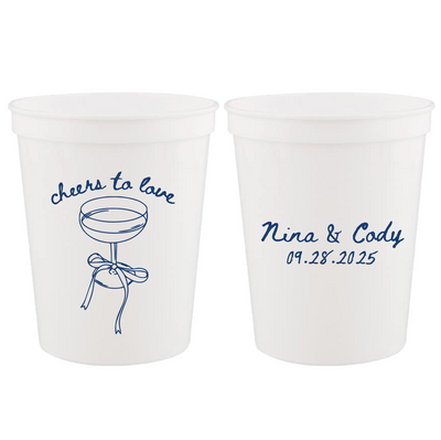 Cheers to Love Wedding Stadium Cups