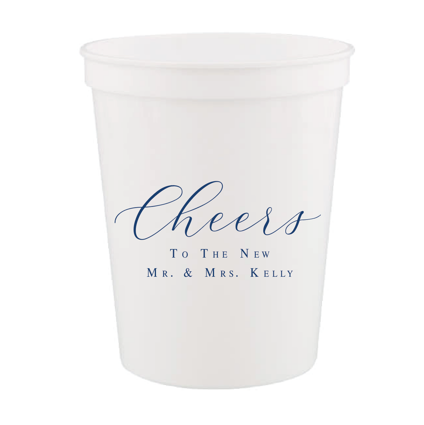 Cheers to the New Mr and Mrs Personalized Wedding Stadium Cups