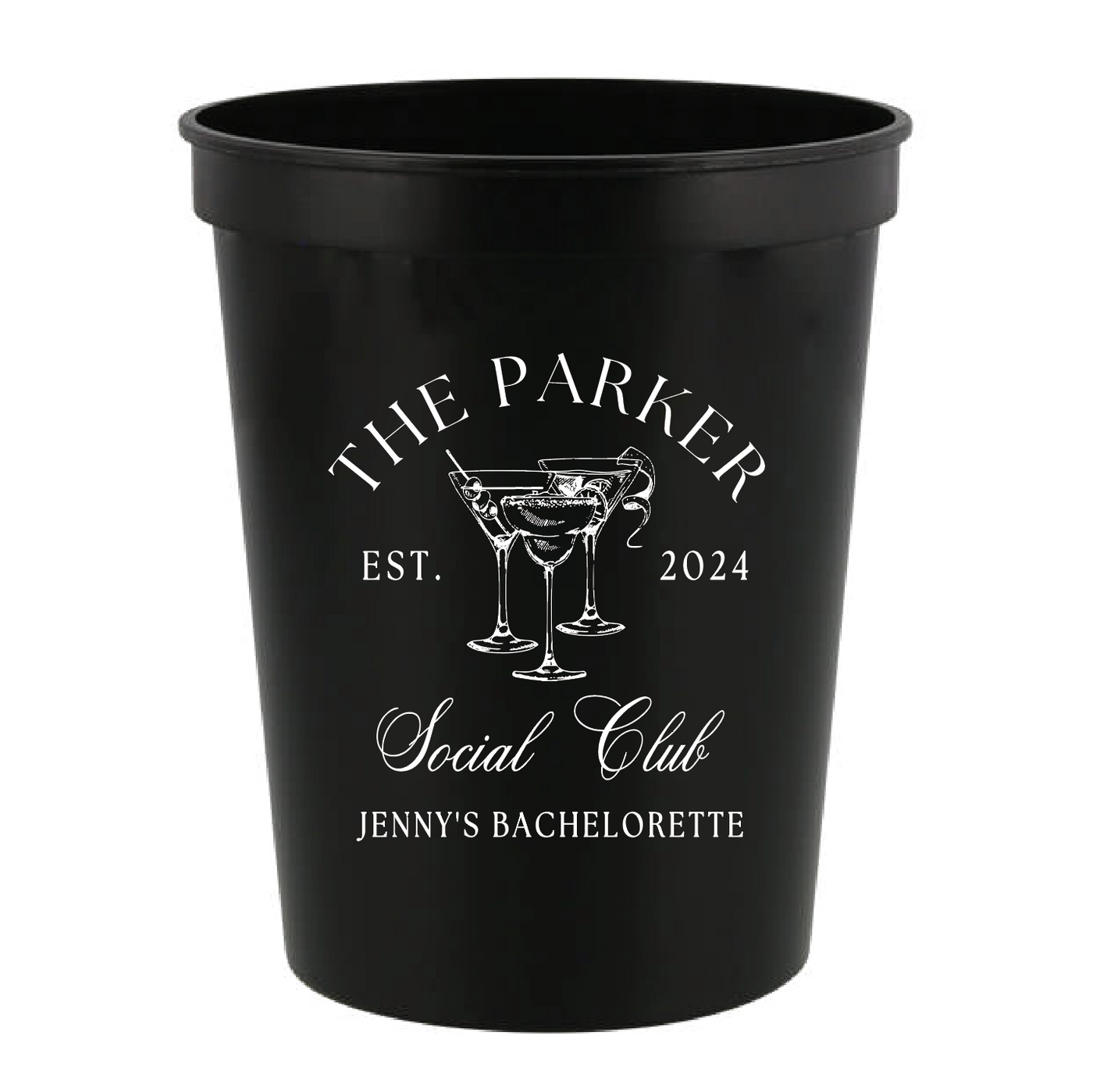 Custom Last Name Social Club Bachelorette Stadium Cups