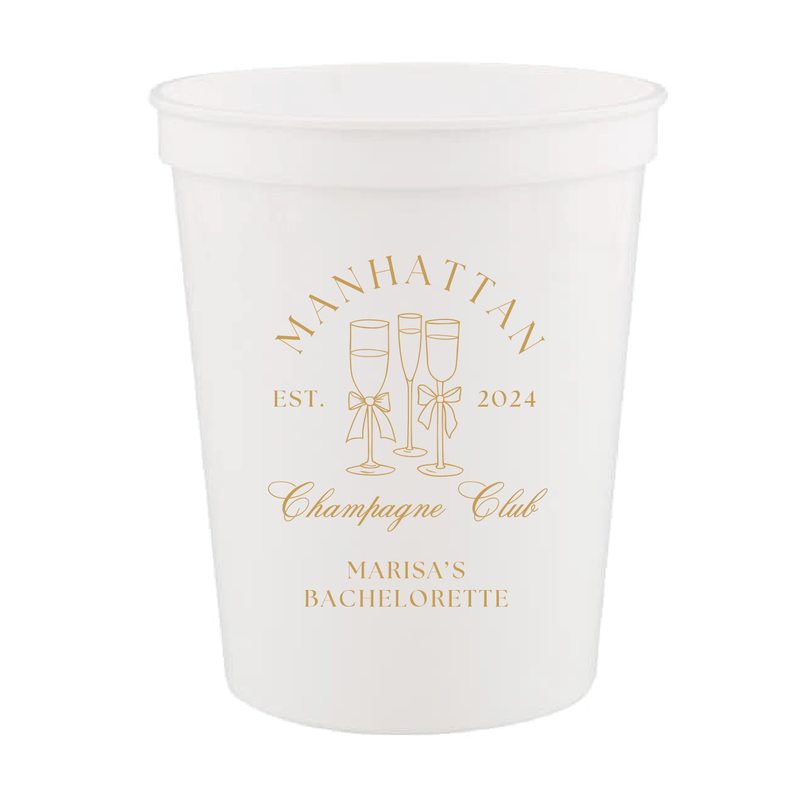 Custom Location Champagne Club Bachelorette Stadium Cups - Cups - Stadium - Bachelorette