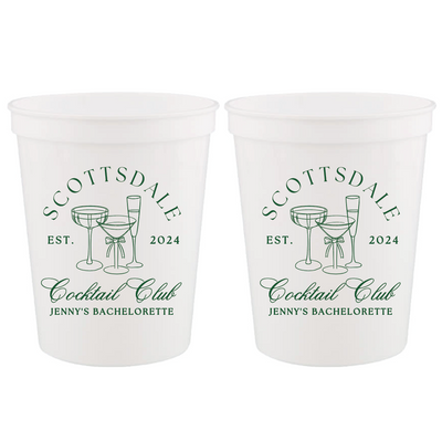 Custom Location Cocktail Club Bachelorette Stadium Cups