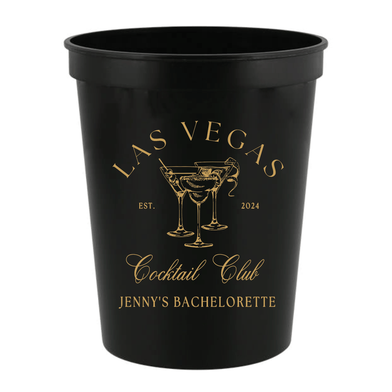 Custom Location Cocktail Club Bachelorette Stadium Cups - Cups - Stadium - Bachelorette