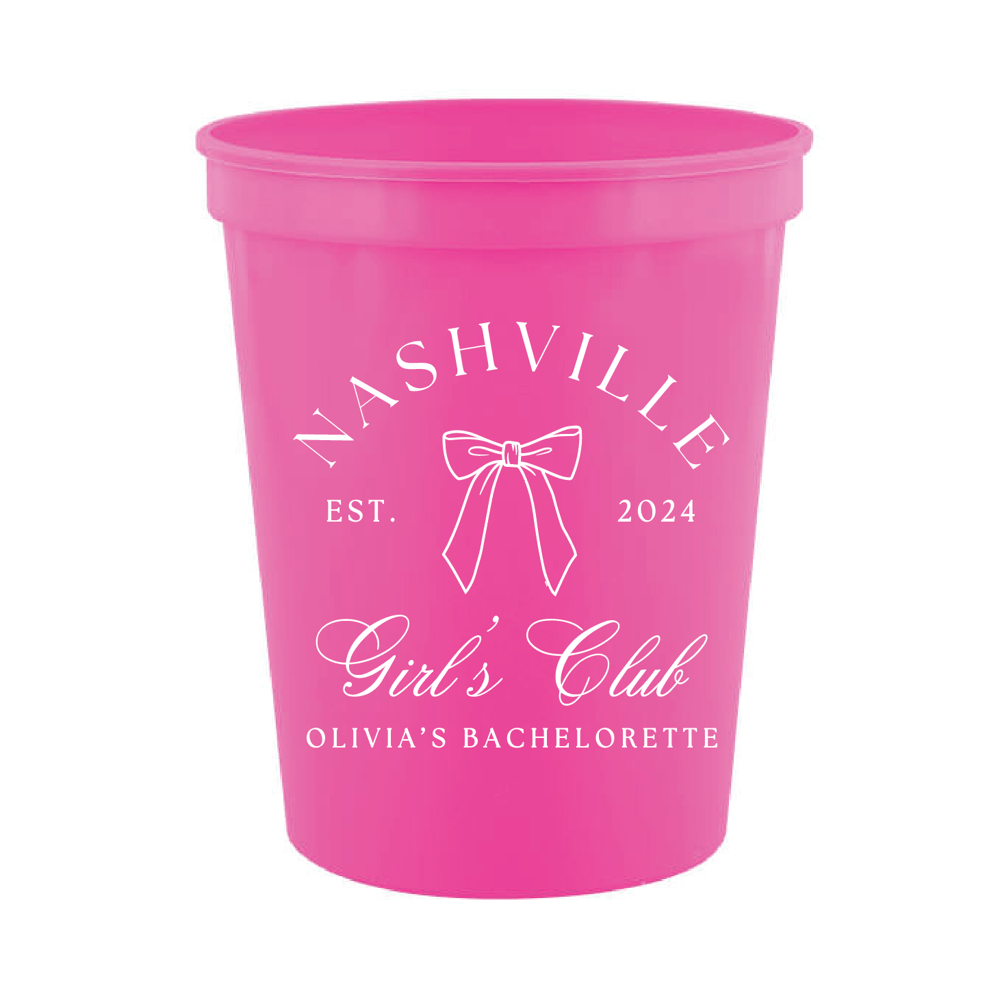 Custom Location Girl's Club Bachelorette Stadium Cups - Cups - Stadium - Bachelorette