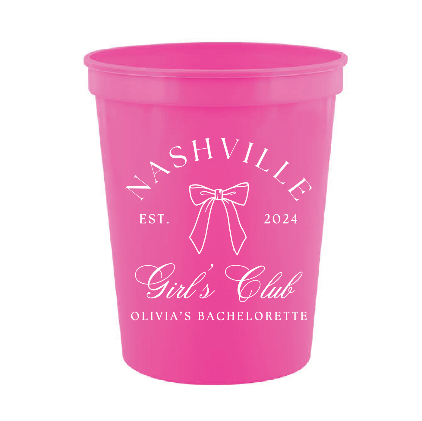 Custom Location Girl's Club Bachelorette Stadium Cups