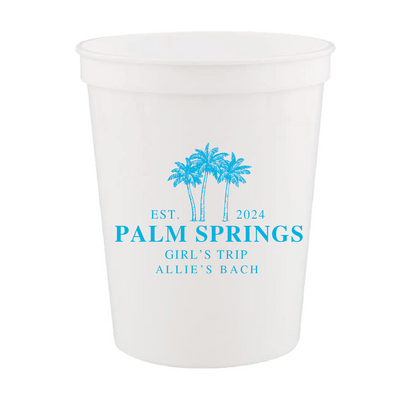 Custom Location Palm Tree Bachelorette Stadium Cups