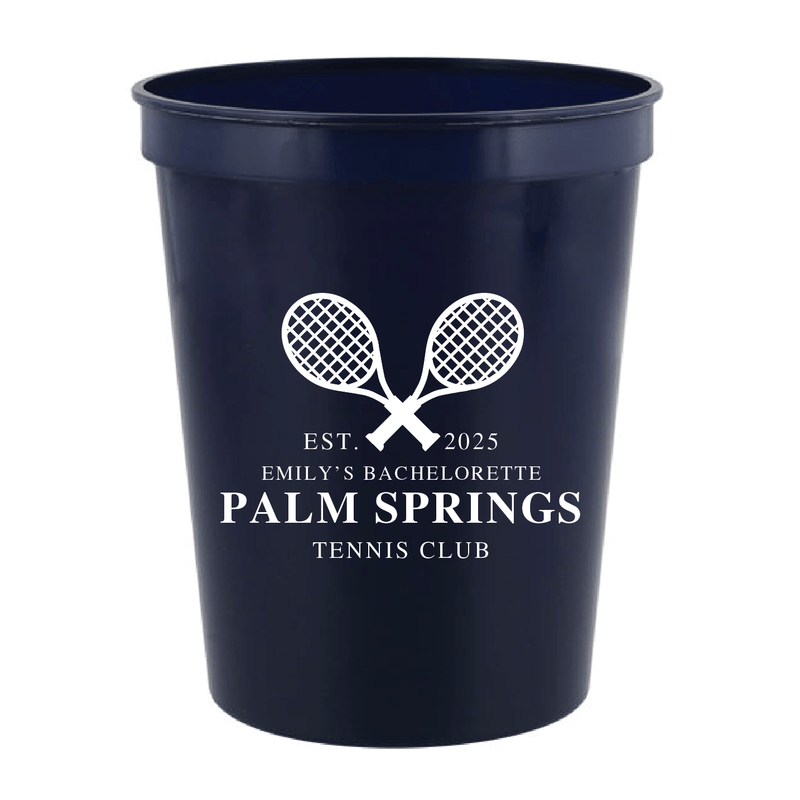 Custom Location Tennis Club Bachelorette Stadium Cups - Cups - Stadium - Bachelorette