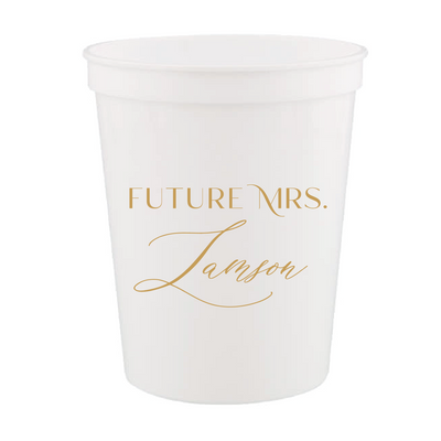 Custom Personalized Bridal Shower Stadium Cups