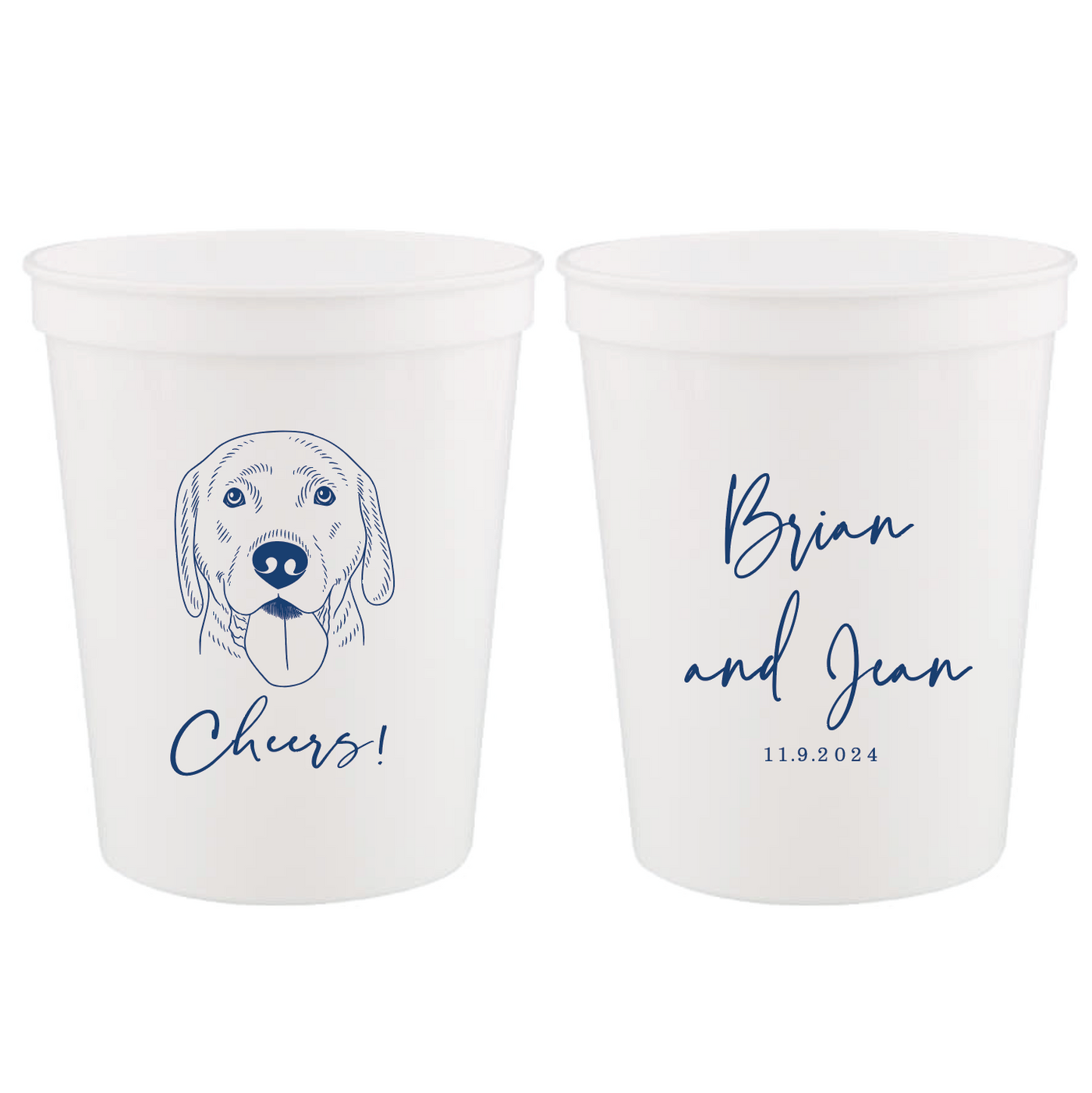 Custom Pet Portrait Stadium Plastic Cups