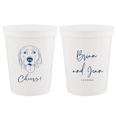 Custom Pet Portrait Stadium Plastic Cups