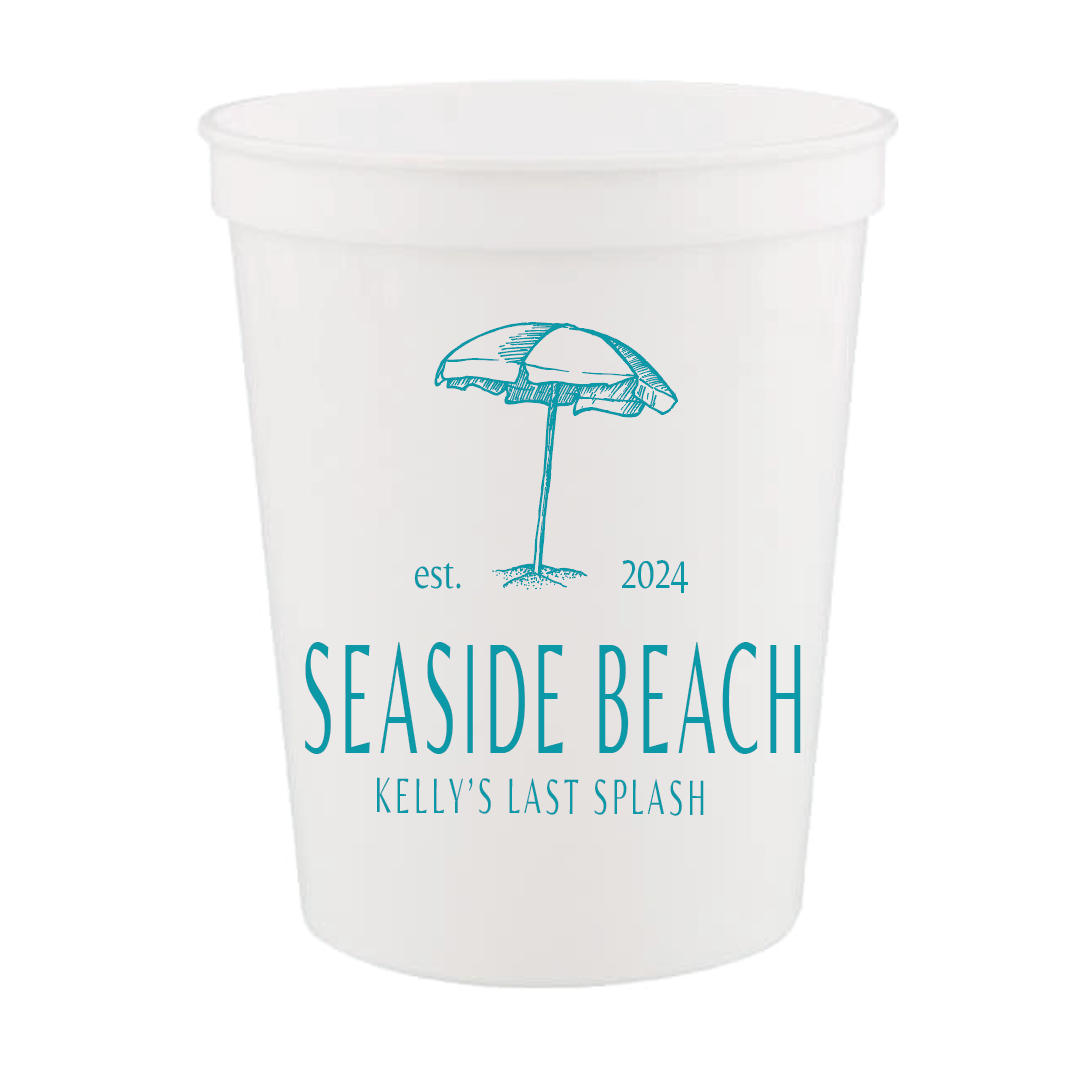 Custom Seaside Bachelorette Stadium Cups