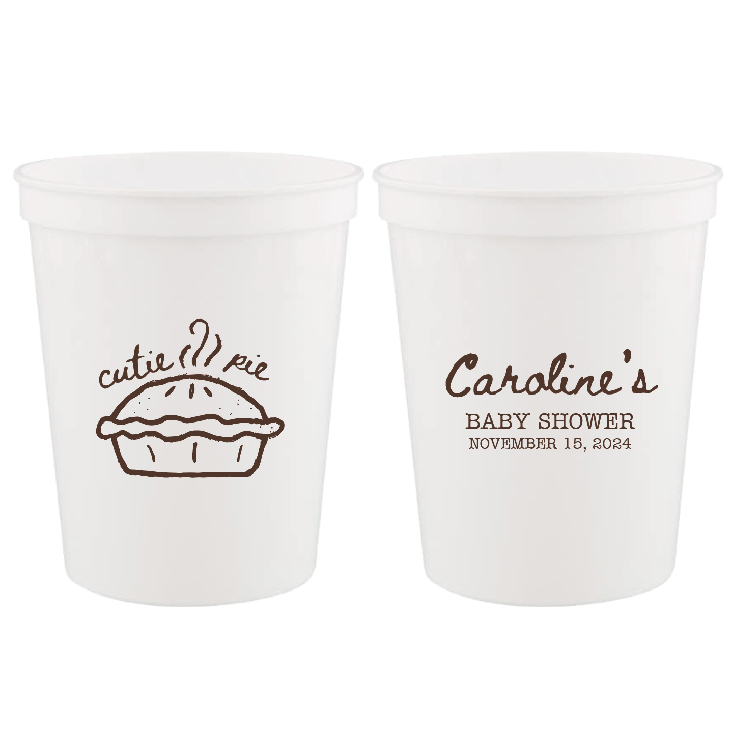 Cutie Pie Personalized Baby Shower Stadium Cups - Cup - Stadium