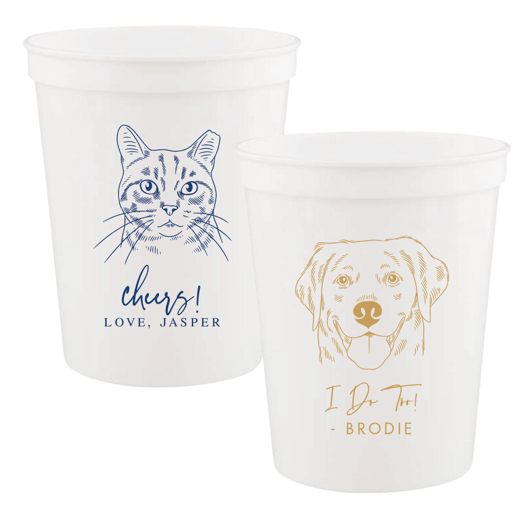 Illustrated Pet Stadium Plastic Cups - Cup - Stadium - Dog