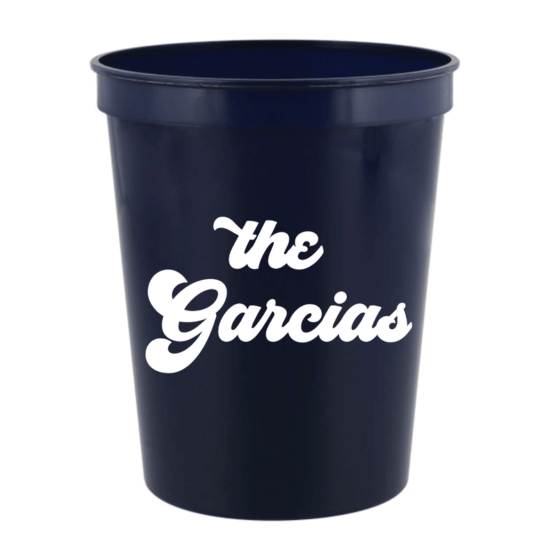 Last Name Wedding Personalized Stadium Plastic Cups - Cup - Stadium