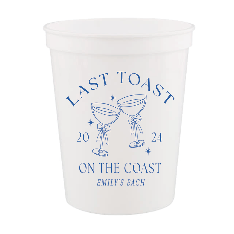 Last Toast on the Coast Bachelorette Stadium Cups - Cups - Stadium - Bachelorette