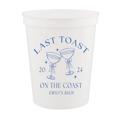 Last Toast on the Coast Bachelorette Stadium Cups