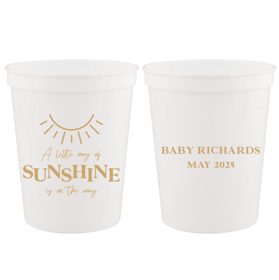 Little Ray of Sunshine Baby Shower Stadium Cups - Cup - Stadium