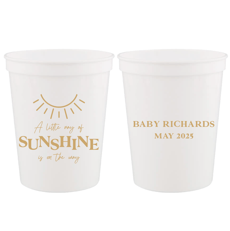 Little Ray of Sunshine Baby Shower Stadium Cups - Cup - Stadium