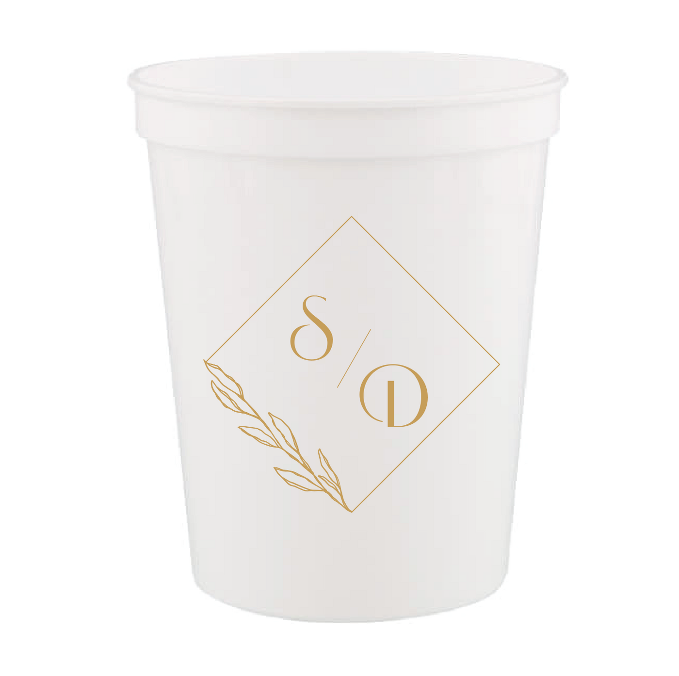 Modern Wedding Crest Personalized Stadium Plastic Cups