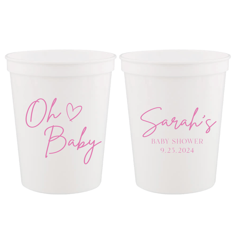 Oh Baby Personalized Baby Shower Stadium Cups - Cup - Stadium