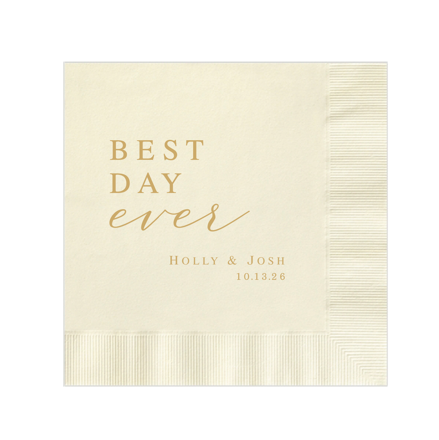 Best Day Ever Wedding Napkins - Elegant Script