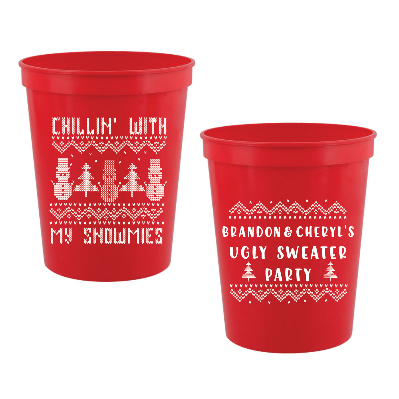 Ugly Sweater Christmas Stadium Cups