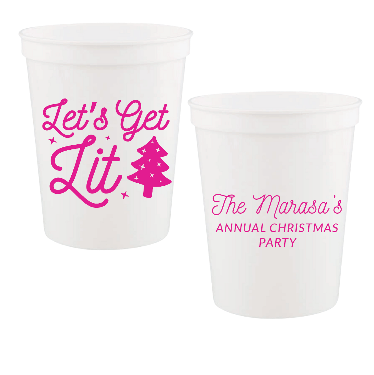 Let's Get Lit Christmas Party Stadium Cups - Cup - Stadium