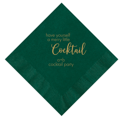 Have Yourself A Merry Little Cocktail Personalized Napkins