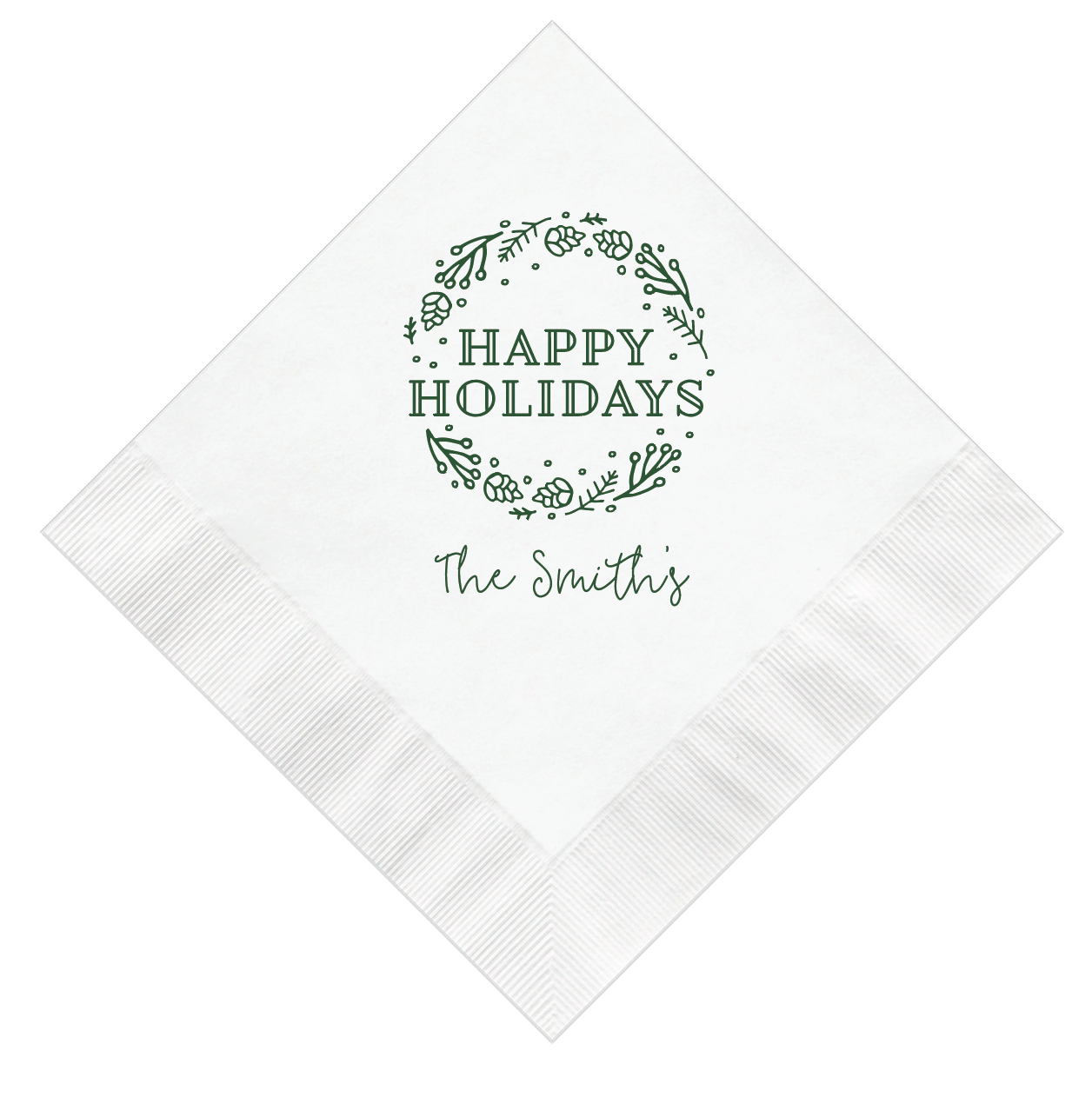 Happy Holidays Personalized Christmas Napkins