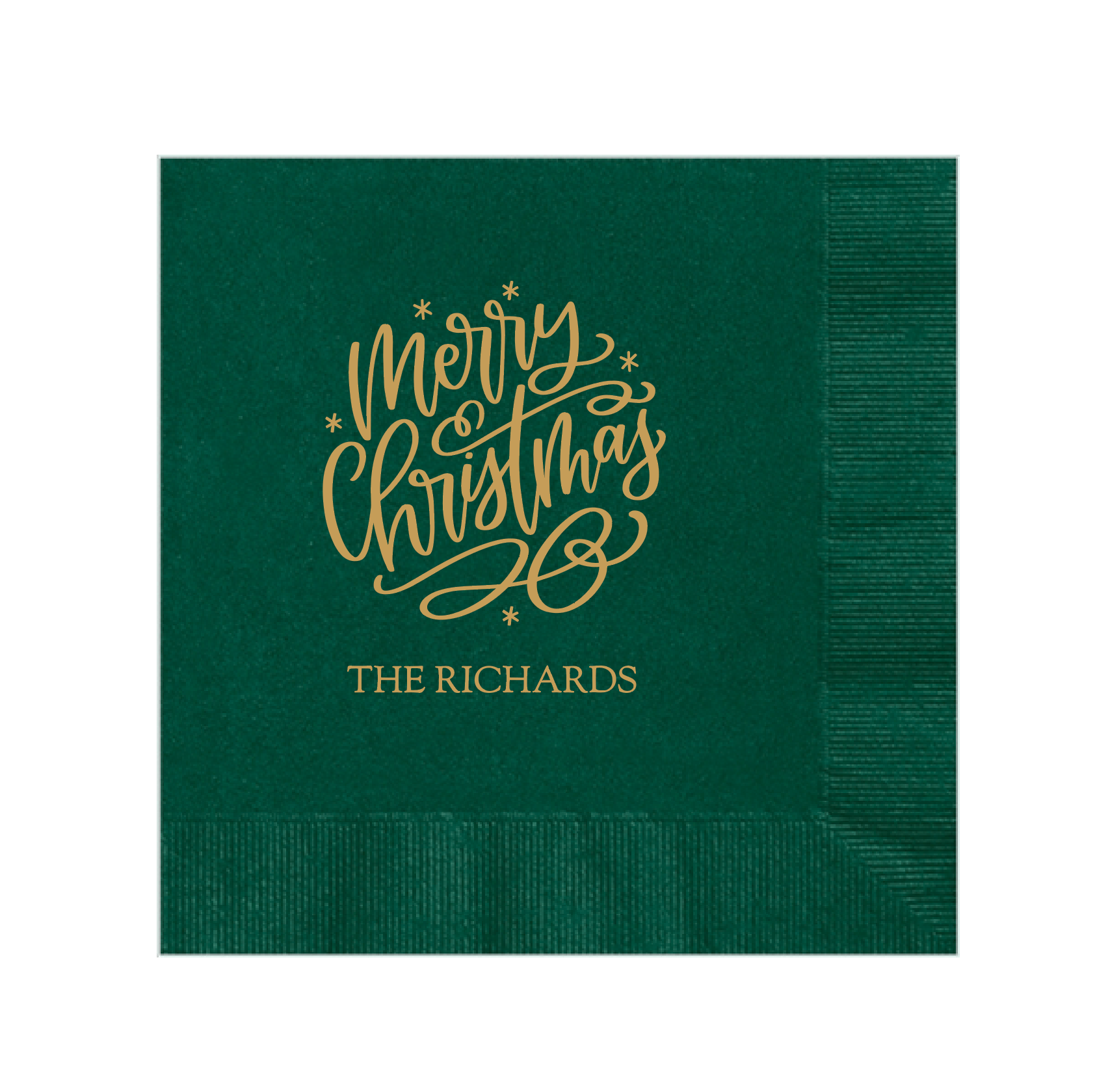 Custom Merry Christmas Napkins - Napkins - Foil Stamped