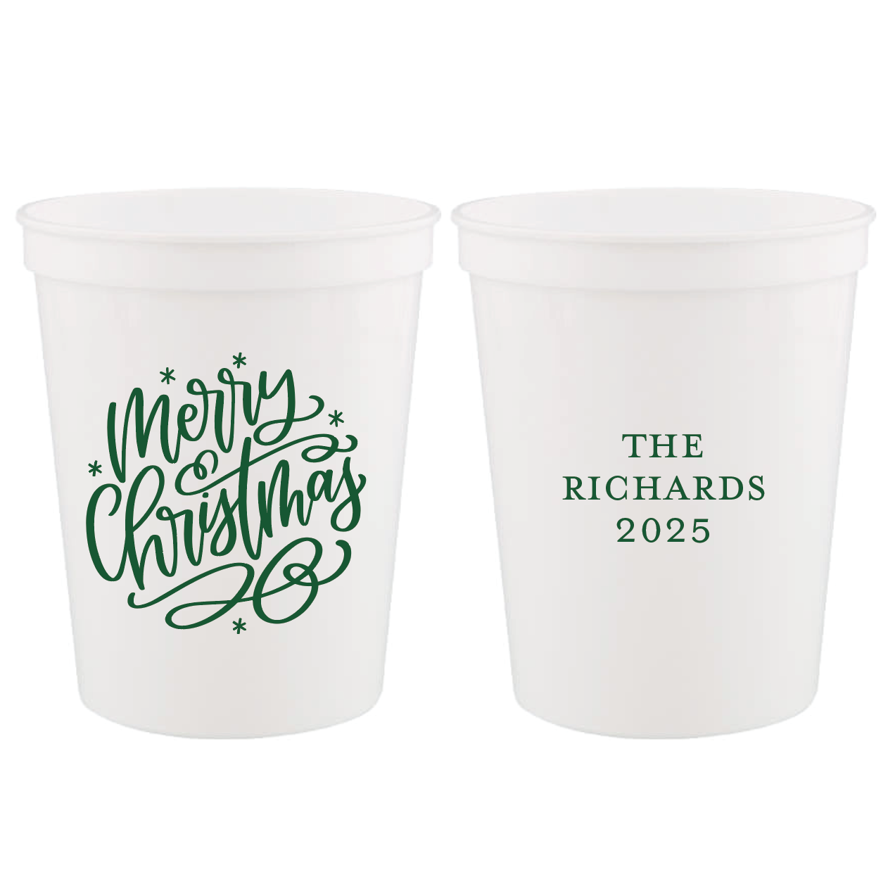 Custom Merry Christmas Stadium Cups