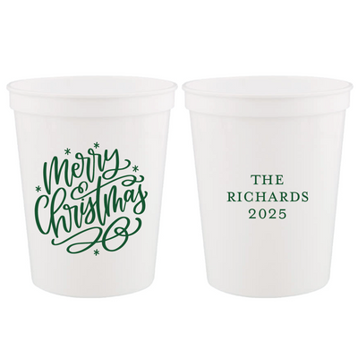 Custom Merry Christmas Stadium Cups